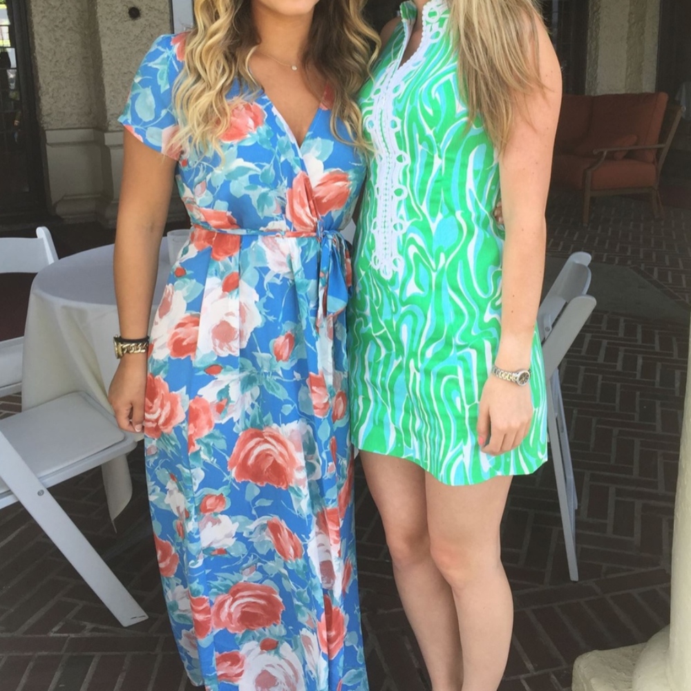 Rose Floral Maxi Wrap Dress